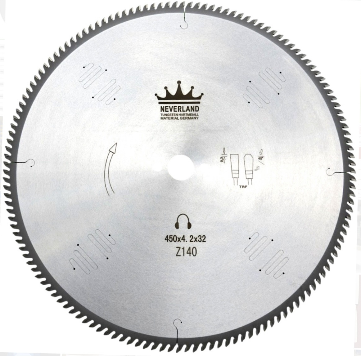 صفحه برش الماسه 45 سانت آلومینیوم بر و PVC بر نورلند NEVERLAND 450x4.2x3.2x32x140T